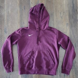 Nike Wine/Maroon Hooded Pullover with White Swoosh